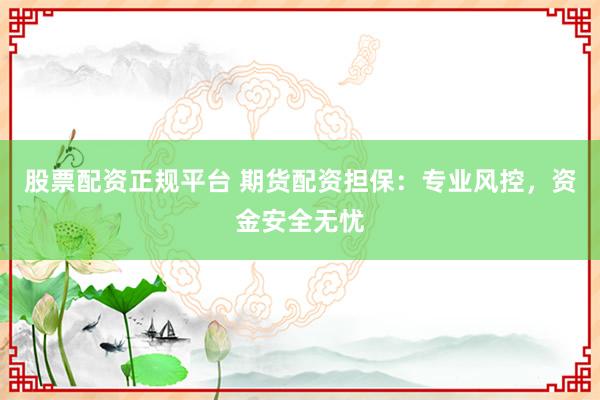 股票配資正規(guī)平臺 期貨配資擔保：專業(yè)風控，資金安全無憂
